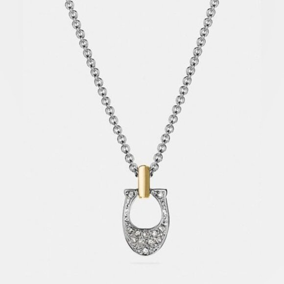 Coach Pave Signature Necklace NWT - Picture 1 of 4